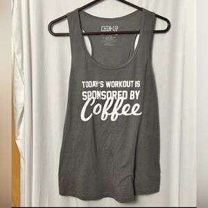 Chin Up Apparel Gray Racerback Graphic Tank Top Size XL